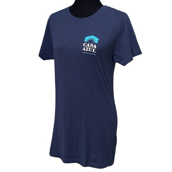 Casa Azul Tequila Promo T-Shirt XL Blue Cotton Logo Graphic Tee - Picture 2 of 6